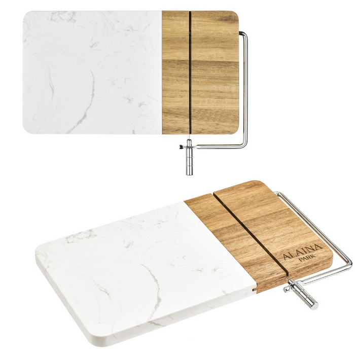 HST11614 Marble Acacia Cheese Board With Cheese...